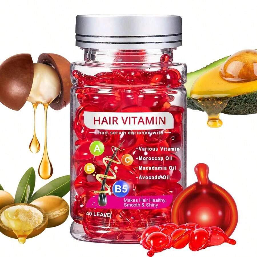 Hair Care Essence - 40 Hair Care Capsules - No Rinsing Required - Contains Moroccan Nut, Australian Nut And Avocado Oil - Vitamin A, Hair Oil,E And Pro B5 - Suitable For Both Women And Men Hair Care Products,Aceite Para El Cabello,Hair Care,Hair Oil,Vitaminas Para El Cabello,Hair Care,Aceite Para El Cabello,Vitaminas Para El Cabello,Cheap,Fromlabs Protein Capsule Hair Repair Treatment,Remilia Hair Serum Capsules,Hair Treatment Serum,Hair Capsules,Vitamina E Para El Cabello,Hair Oil Capsules,Hair Serum Capsules,Hair Vitamins Oil Capsule,Hair Vitamin Serum Capsule,Nutrafol Women Hair Growth Supplement,Lilyeve Hair Growth Serum,Hair,Hair Serum,Hair Vitamins,Pantene Pro Vitamin Essence,Hair Oils For Hair Growth,Mise En Scene Hair Serum,Hair Vitamins For Women,Poeroeshair Serum Capsules,Hair Vitamin Serum Capsule,Hair Treatment Vitamin Serum Oil Capsule,,Hair Treatment Serum,2 Box Hair Treatment Serum Oil Vitamin ,Capsules1pc/2pcs - Clear - View 1