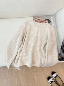 Fashion Button Knit Cardigan - Casual Long Sleeve, Solid Color, Women's Autumn Winter Clothing Fashion Sweater - Apricot - View 8