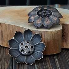1pc/2pcs Set, Lotus Incense Burner Base Stand, 3D Multi-Layer Lotus Shaped, Zen Decor Incense Holder, Home & Tea Room Fragrance Decoration, Incense & Agarwood Holder, Chinese Incense Art Accessory - Copper - View 7