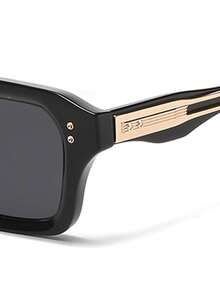 AIEYEZO 男女通用时尚方形镜框眼镜 90 年代复古设计师款太阳镜 - 黑框灰片 - 查看 4