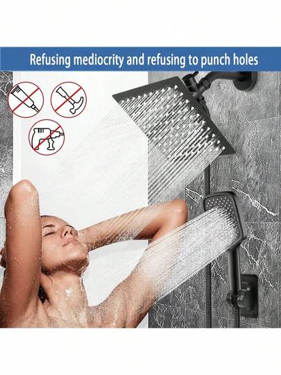 Bathroom Shower Head Set, Handheld Shower Head, Large Outlet Shower Head, High Pressure Shower Head, All-Copper 3-Way Diverter Shower Head, Shower Hose Set, Shower Head Set