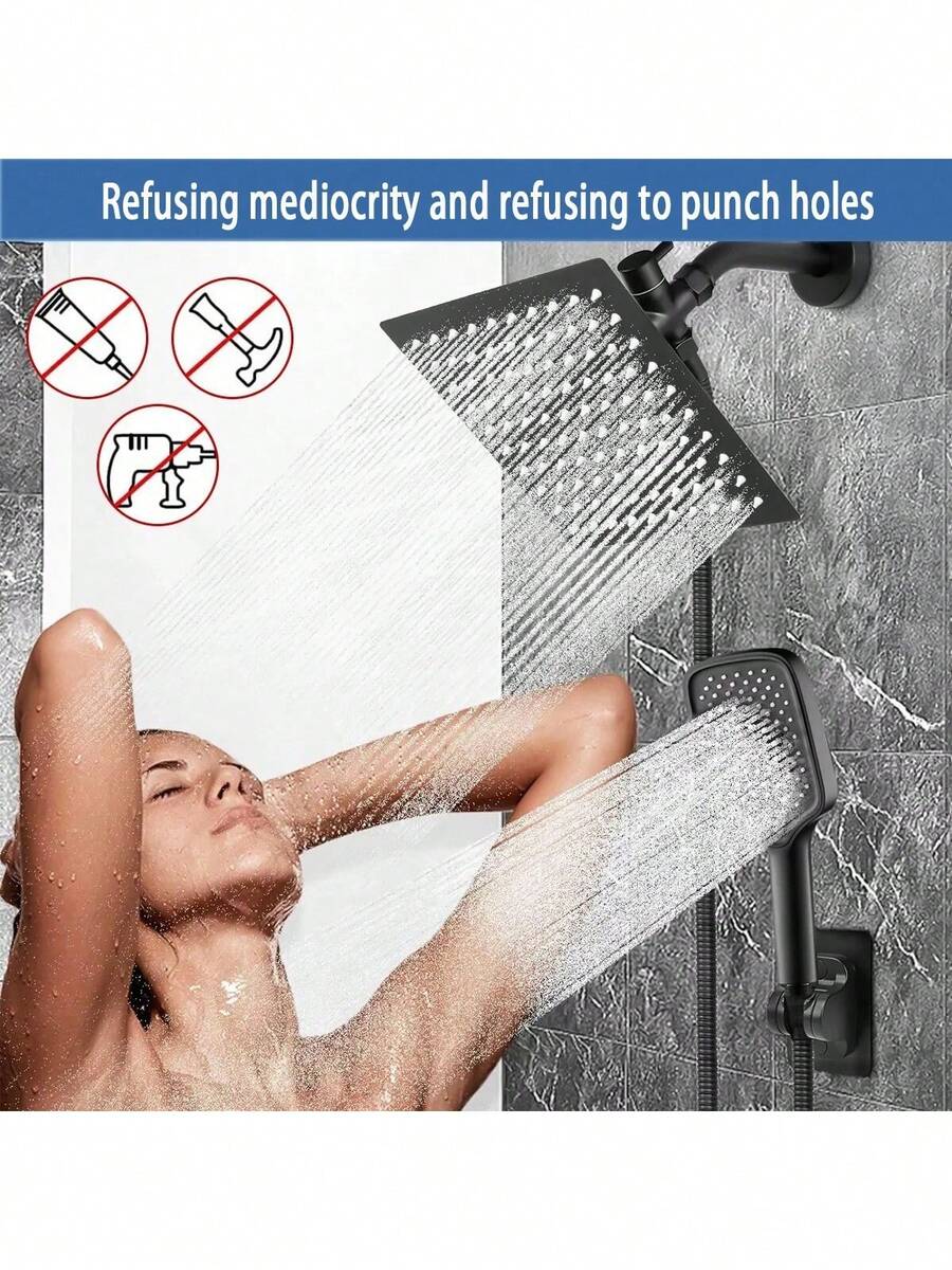 浴室淋浴喷头套装，手持式淋浴喷头，大出水口淋浴喷头，高压淋浴喷头，全铜三通分水器淋浴喷头，淋浴软管套装，淋浴喷头套装