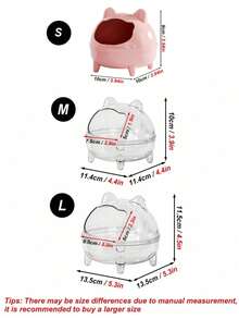 1pc Bear Shaped Semi-Enclosed Hamster/Gerbil Bathroom Hideout House, Detachable & Washable, Splash-Proof Design, Warm & Windproof Sleeping Nest, Suitable For Small Pets All Year Round - Multicolor - View 4