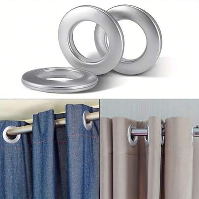 10 pièces Anneaux de rideau en plastique, faciles à installer et à remplacer, œillets en plastique perforés à faible niveau de bruit, glissement durable et lisse, accessoires de rideau, décoration d'intérieur, convient aux rideaux épais et aux stores romains.