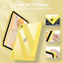 Fintie Hybrid Slim Case For IPad (A16) 11th Generation 11 Inch (2025), IPad 10th Generation 10.9 Inch (2022) - Shockproof Cover With Clear Transparent Back Shell & Pencil Holder, Yellow,Yellow - 黃色 - 查看 5