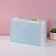 1pc Expandable Accordion File Folder, 13 Pockets A4 Handheld Multi-Layer Document Organizer, Student Exam Paper Binder, Large Capacity Desktop Expanding File Folder, Office Supply Storage, Horizontal Document Holder, Transparent Page Protector, Back To School/Graduation Gift (Random Color Index Stickers Included)