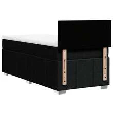 vidaXL Boxspringbett Mit Matratze Schwarz 80x200 Cm Stoff - Schwarz - Übersicht 6