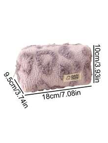 1PC Sweet Portable Heart-Shaped Storage Bag, Exquisite Desktop Decoration, For Storing Cosmetics And Study Supplies, Vintage Valentine's Day Gift - Multicolor - View 2