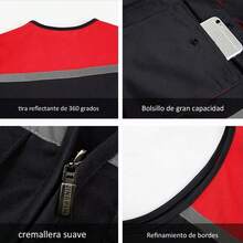 Chaleco Brigadista Reflejante Industrial Alta Visibilidad, Ajustable, Ligero y Cómodo,Gabardina Algodón con Cintas Reflejantes, Hombre Mujer Trabajo,Chaleco Industrial Reflejante Resistente Y Ligero - Multicolor - Ver 4