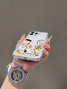 SNOOPY This Cartoon Anime  Airbag Phone Case Is Made Of Anti-Drop Tpu Material And Can Be Given As A Holiday Gift. It Is Suitable For Apple Phones, And The New Model Is Suitable For IPhone13/14/15/16/17Pro Max Phones - 彩色 - 查看 6