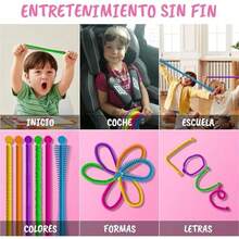 TAIMEI 6 Piezas Juguetes de Cuerda elástica,Juguete Sensorial para Aliviar el Estrés y Ansiedad,Juguetes sensoriales elásticos, Recuerdos de Fiesta,Regalos Populares para niños y Adultos - / - Ver 5