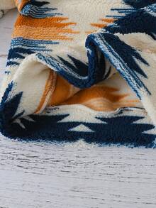 8-12Y Tween Boy Geometric Graphic Fleece Sweatshirt, Long Sleeve Thickened Plush Casual Sweatshirt, Suitable For Leisure Outings, Shopping, Winter - Yellow - View 6