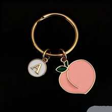 Personalized Peach Keychain Gift For Girls Bag Charms Car Teacher Friend Sister Gift Ideas - Pink Peach - View 6