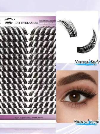 168pcs 12/14/16/18mm High Volume Single Cluster Oblique Flare Soft Natural Segmented Eyelashes, Curled And Lifted, Suitable For Women's Party And Date, Cartoon Style False Eyelashes For DIY Eyelash Extension And Cosplay, Lightweight Makeup Individual False Eyelashes