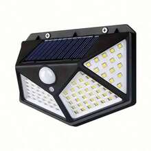 2 件/4 件/6 件 100-LED 太阳能壁灯（3 种模式）多功能防水户外花园装饰太阳能灯，带运动传感器聚光灯的太阳能 LED 灯，适用于花园、栅栏、车库万圣节圣诞节感恩节礼物 - 黑色 - 查看 6