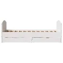 vidaXL Massivholzbett Ohne Matratze, Weiß, 75x190 Cm, Kiefernholz - White - View 7