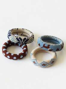 Minimalist Painted Hair Scrunchies, New High Elasticity Seamless Hair Ties, Gentle On Hair For Women - Printed Towel Ring - View 12