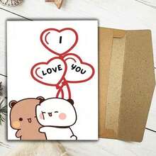 Một tấm thiệp chúc mừng ngày lễ tình nhân chân thành, Anh yêu em, chú gấu Dudu của anh từ Bubu Cards, một tấm thiệp chúc mừng sáng tạo dành cho gia đình, bạn bè và đồng nghiệp, một món quà tặng ngày lễ tình nhân, kèm theo một phong bì - Nhiều màu - Xem 6