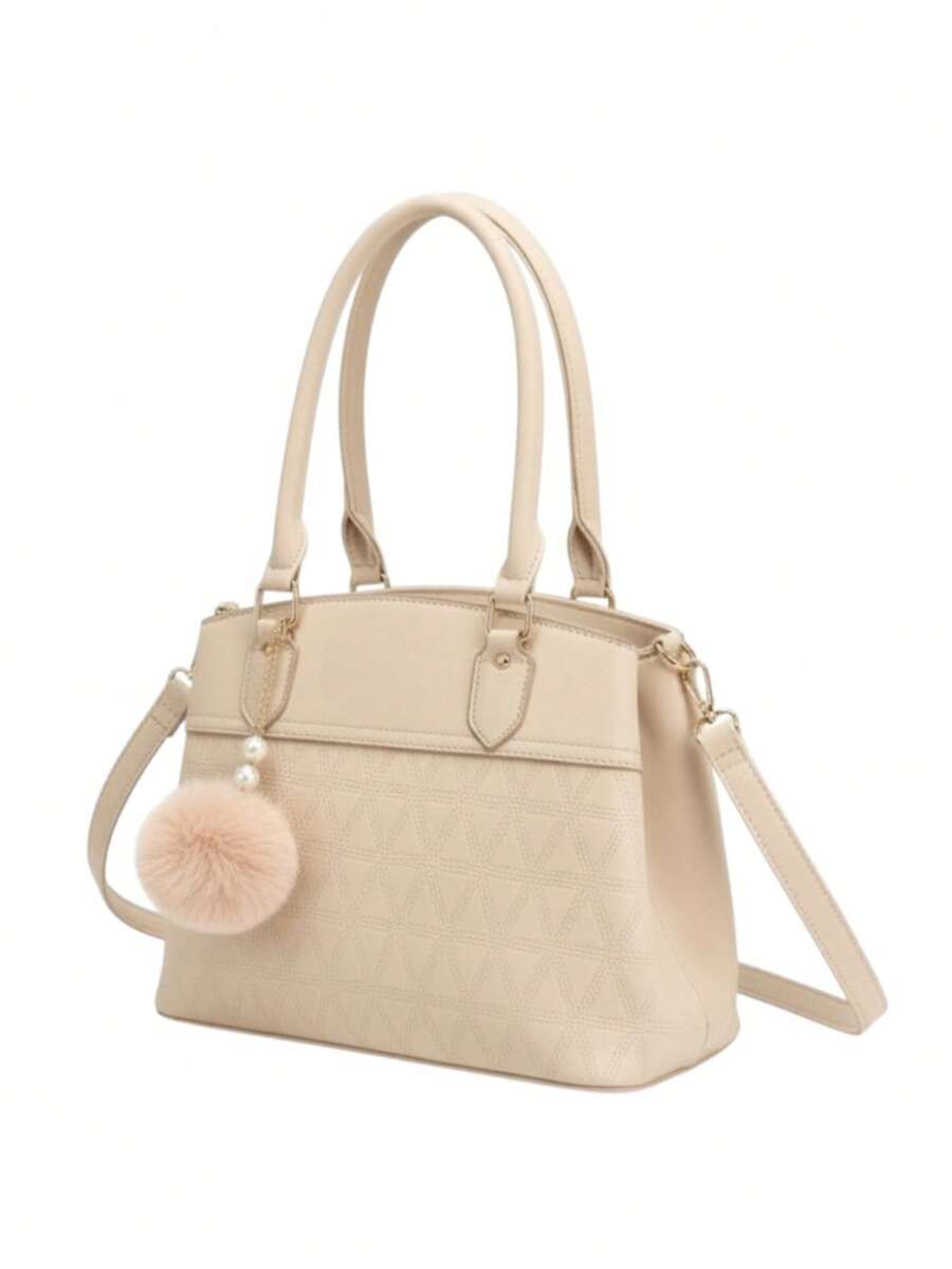Women Top Handle Bags - Beige - View 1