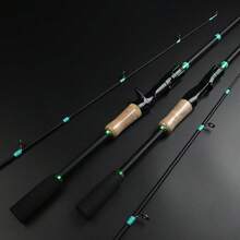 玻璃纤维纺车竿，直柄手枪式握把，适用于溪流、海岸和湖泊垂钓，抛投精准，是鲈鱼、黑鲈和其他鱼类的理想选择，黑绿配色，是送给钓鱼爱好者的绝佳礼物。 - 黑色 - 查看 10