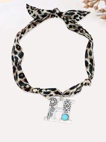 西部乡村风格复古绿松石装饰字母吊坠豹纹祭祀项链（女士款） - 西部 - 查看 20