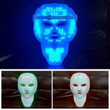 Aedwdpe 7 Color Facial & Neck Care Mask Device, USB-Powered Beauty Tool, Christmas/Halloween Promotion, Ideal Gift For Valentine's Day & Festivals - trắng - Xem 7