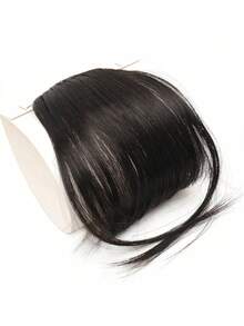 1PC Clip In Bangs Front Neat Bangs Hairpiece Synthetic Fake False Hair Piece Bangs Hairpiece Clip In Hair Extensions For Women Girls Black Brown Gold Gray Heat Resistant Suitable For Daily Wear Cosplay Music Festivals Parties