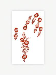 Wodoodporny, odporny na pot, zmywalny; Jednoczęściowy, modny, tymczasowy tatuaż na dłoni z motywem czerwonego kwiatu dla dziewczynek, utrzymujący się od 3 do 7 dni