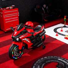 12V Children's Motorcycle, Electric Motorcycle With LED Lights, Red, Two Wheels - Red - View 7
