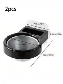 1件/2件壁挂式烟灰缸，创意收纳架，马桶多功能烟灰缸，无需钻孔 - 黑色 - 查看 12