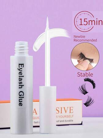 1支6毫升假睫毛胶，超强粘合力条状假睫毛胶 - 持久速干，不刺激眼睛的睫毛嫁接胶 - 最佳防水敏感胶水，不含乳胶防水配方 - 透明睫毛胶，适用于任何睫毛