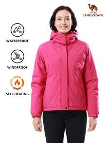 CAMEL CROWN Women's Ski Jacket Winter Snow Coat Warm Fleece Mountain Waterproof Female Jacket Snowboarding Jackets
