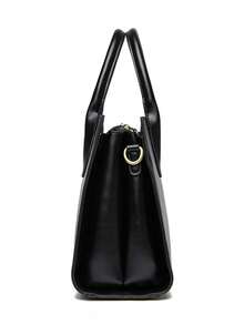 奢华设计师高品质真皮包休闲斜挎单肩包女士手提包 - 黑色 - 查看 6