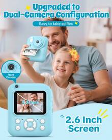 W&O Kids Camera Instant Print,Instant Camera For Kids,2.5K UHD Digital Camera With 2.6" LCD, Dual Camera,16X Zoom, Games, 32G SD Card,Birthday Gifts For 3-10 Year Old Girls Boys(Blue) - 藍色 - 查看 3