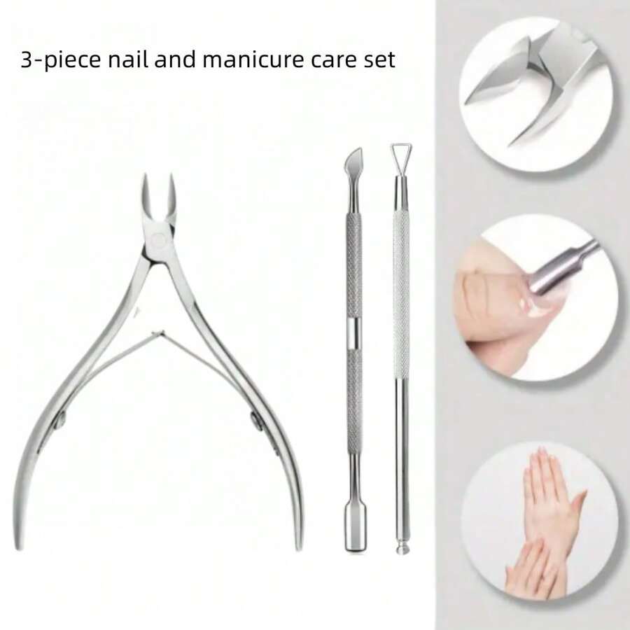 Professional Cuticle Trimmer Nail Cuticle Cutter Stainless Steel Cuticle Nippers With Sharp Blades Of Cuticle Remover Clippers Manicure Tools Double Spring For Nail Care Pedicure Nail Tools (Silver) - Bạc - Xem 1