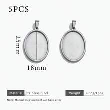 5 đế mặt dây chuyền đá quý nhiều kích cỡ bằng thép không gỉ mạ vàng 18K, phụ kiện làm trang sức DIY, thích hợp cho trang sức thủ công của nữ, đeo hàng ngày. - Mặt dây chuyền hình bầu dục - Xem 14