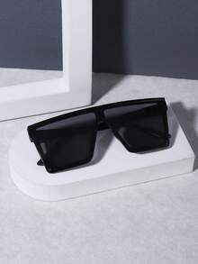 1 PC Men's Flat-Top Square Fashion Glasses, Suitable For Everyday Use - Multicolor - View 2