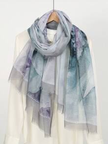 1 pieza Pañuelo/Chal ligero y casual con estampado floral para mujer - Multicolor - Ver 12