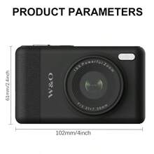 [Instant Print Digital Camera] 3-In-1 Digital Camera With Instant 1-Second Photo Printing | 2.8" 1080P FHD Screen, 16X Zoom & CCD Sensor - Portable MP3 Player & Puzzle Games, Includes SD Card/USB Cable/Lanyard - Black - Q8 - View 2