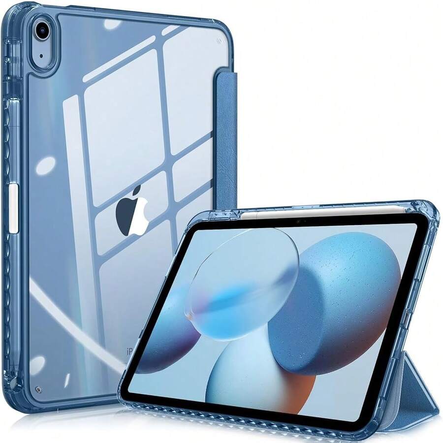Fintie Hybrid Slim Case For IPad (A16) 11th Generation 11 Inch (2025), IPad 10th Generation 10.9 Inch (2022) - Shockproof Cover With Clear Transparent Back Shell & Pencil Holder, Navy Blue,NavyBlue - 海軍藍 - 查看 1
