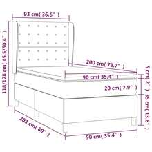 vidaXL Boxspringbett Mit Matratze, Hellgrau, 90x200 Cm, Samt - Grigio - Visualizzare 7