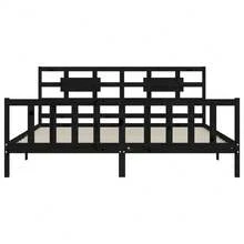 vidaXL Massivholzbett Mit Kopfteil Schwarz 200x200 Cm - nero - Visualizzare 7