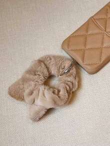 1 pieza Scrunchie de pelo con orejas de gato de peluche, pulsera, funda de teléfono, colgante, diadema versátil, coletero, accesorio para el cabello, dulce y lindo, muñequera multifuncional DIY, pulsera portátil, otoño/invierno