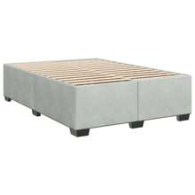 vidaXL Letto a molle con materasso grigio chiaro 140x190 cm in velluto - Grigio - Visualizzare 5