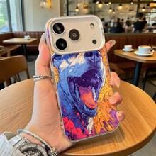 Funda de Teléfono Diseño de Arte de Cara de Perro Multicolor para iPhone 14 13 12 11 Pro Max y  Galaxy S23 S22 S21 Plus Opción de Regalo Ideal para Todas las Temporadas - Plateado - Ver 2