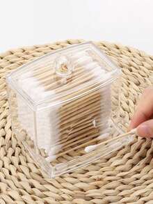 3件套浴室收纳罐套装，亚克力棉签收纳盒，适用于棉签、棉球、棉垫、牙签等 - 小巧的收纳罐和瓶子套装，必备浴室装饰配件 - 彩色 - 查看 7