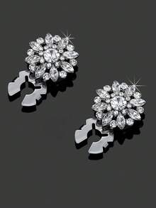 1/2/4pcs Luxulry Rhinestone Pearl Round Cufflinks For Women Shirt Button Covers Fashion Jewelry Decoration Clothes Accessories - Multicolor - View 14