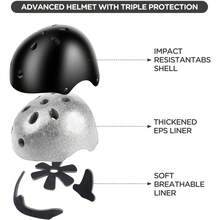 Kids Helmet And Pads Set For Skiing, Elbow And Knee Pads For Kids 3-10 Safety Equipment Knee &Elbow Pads Wrist Guards Gear Set For Roller Scooter Skateboard Cycling Outdoor Sports - Multicolor - View 9