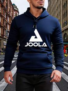 Bedrucktes Fleecegefüttertes Kapuzen-Sweatshirt Herbst Winter Outdoor Freizeit Sportjacke Oberteil - Schwarz - Übersicht 6