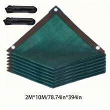 高强度PVC隐私围栏屏风，绿色面板设计 - 可调节室内/室外隐私屏障，带孔眼和支架，适用于墙壁、花园、阳台、露台 - 面板用于保护隐私（无防攀爬网），室外围栏面板